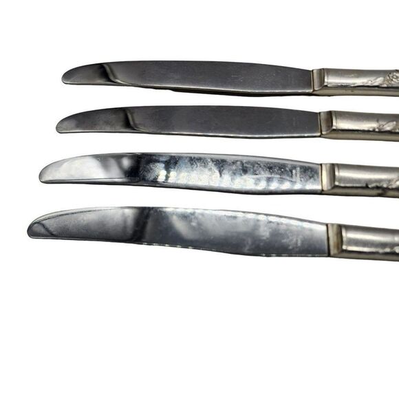 Oneida Community Dinner Knives Bridal Wreath Tudor Plate Silver Plate Set Of 4 - Picture 6 of 6